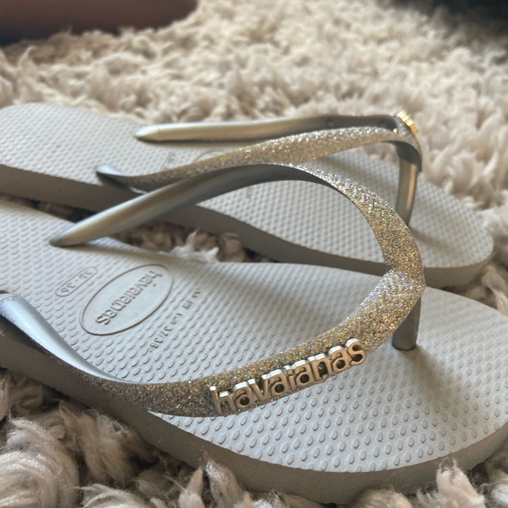 Havaianas Slim Glitter Flip Flops - Picture 4 of 5